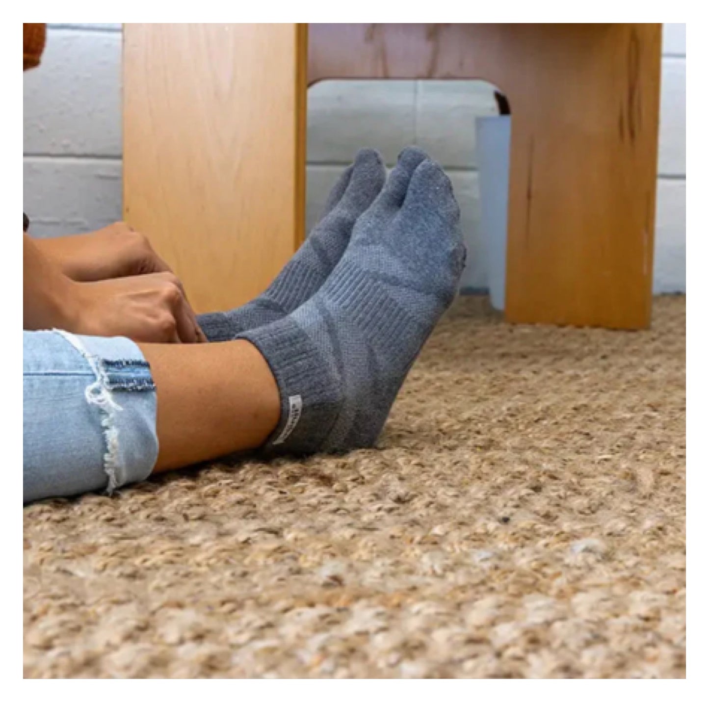 INJINJI SPLIT-TOE MINI-CREW COTTON